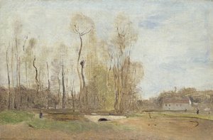オーヴェル＝シュル＝オワーズ：ドービニーの池、1855年頃（キャンバスに油彩、紙） 作： Jean Baptiste Camille Corot